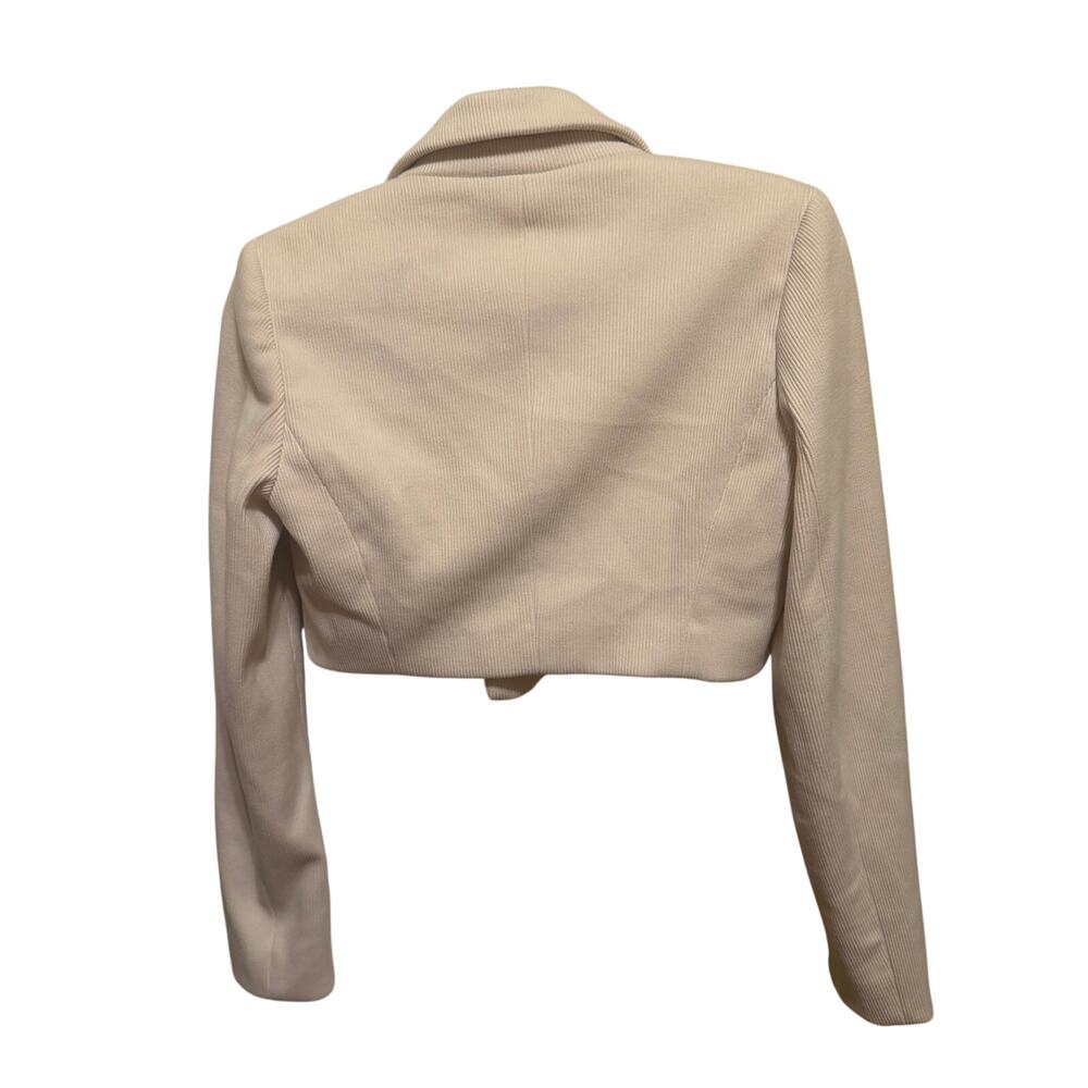 House of Harlow 1960 XS Cream Corduroy Cropped Blazer Double Breasted Ivory - Picture 4 of 10